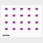 Sticker Cœur Éléphant Violet (Feuille)