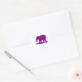 Sticker Cœur Éléphant Violet (Enveloppe)