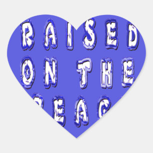 Sticker Cœur Élevé sur la plage : Serene Beach Life Memories