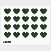 Sticker Cœur Emerald Green Or Agate Merci (Feuille)