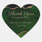 Sticker Cœur Emerald Green Or Agate Merci (Devant)
