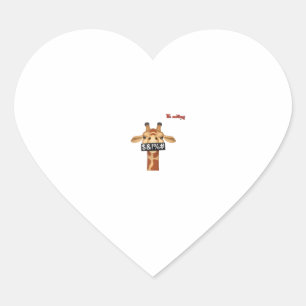 Sticker Cœur emoji insulter le visage de girafe en colère