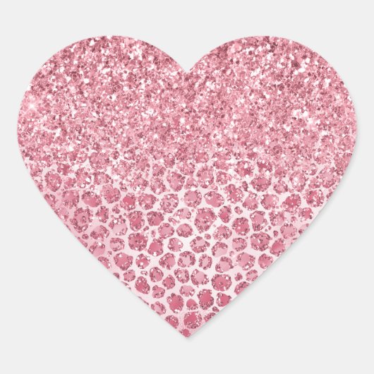 Sticker Cœur Empreinte de léopard de Parties scintillant Girly  (Devant)