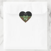 Sticker Cœur Empreinte de léopard élégant Elegant Green Bow et  (Sac)