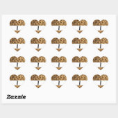 Sticker Cœur Empreinte de léopard I monogramme initiales marcha (Feuille)