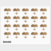 Sticker Cœur Empreinte de léopard J monogramme initiales marcha (Feuille)