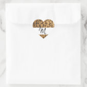 Sticker Cœur Empreinte de léopard M monogramme initiales marcha (Sac)