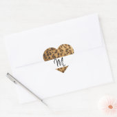 Sticker Cœur Empreinte de léopard M monogramme initiales marcha (Enveloppe)