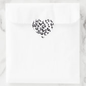Sticker Cœur Empreinte de léopard noir et blanc (Sac)