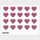 Sticker Cœur Empreinte de léopard rose (Feuille)