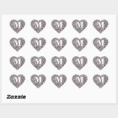 Sticker Cœur Empreinte de léopard rose Monogram Leopard Spots S (Feuille)