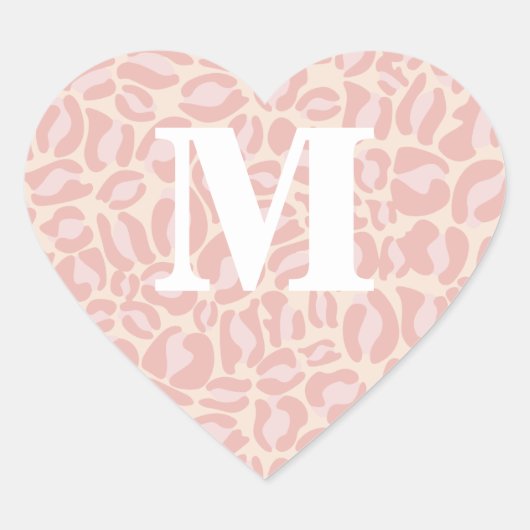 Sticker Cœur Empreinte de léopard rose Monogram Leopard Spots S (Devant)