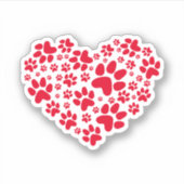 Sticker Coeur Empreinte de patte (Devant)