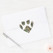 Sticker Cœur Empreinte de patte de chien Camo en détresse (Enveloppe)