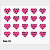 Sticker Cœur Empreinte de patte Motif Noir Rose mignon Stylish (Feuille)