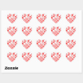 Sticker Cœur Empreinte de patte rose aux coeurs (Feuille)