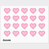 Sticker Cœur Empreinte de patte rose de coeur mignon (Feuille)