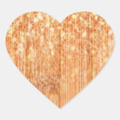 Sticker Cœur Empreinte en bois de bambou orange (Devant)