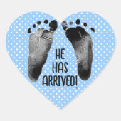 Sticker Cœur Empreintes Enfant Garçon Sur Pois (Devant)