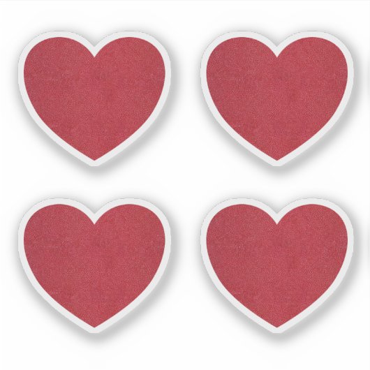 Sticker Coeur en cuir rouge Valentine's Day Custom Cut (Devant)