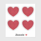 Sticker Coeur en cuir rouge Valentine's Day Custom Cut (Feuille)
