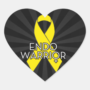 Sticker Cœur Endo Guerrier Endometriose Sensibilisation Ruban J