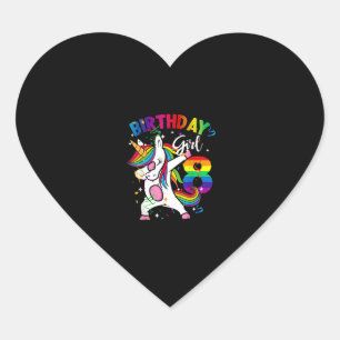 Sticker Cœur Enfant 8 ans 8e anniversaire Cadeau Dabbing Unicor