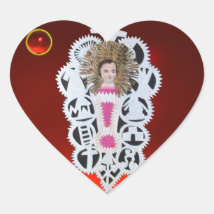 Sticker Cœur Enfant Jésus,Ancien rubis en papier de Noël