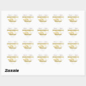 Sticker Cœur Enregistrer la date Gold Parties scintillant Bague (Feuille)