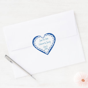 Sticker Cœur Enregistrez la Date Personnaliser Fleur  Autocolla