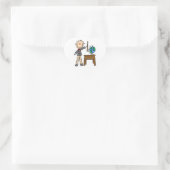 Sticker Cœur Enseignant avec globe (Sac)