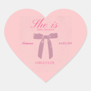 Sticker Cœur enterrement de vie de jeune fille coquette simple