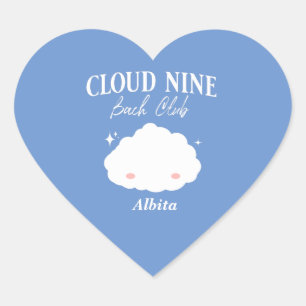 Sticker Cœur enterrement de vie de jeune fille sur un nuage de