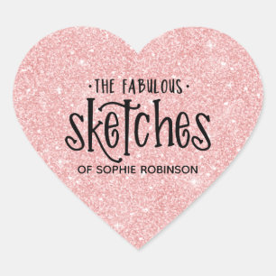 Sticker Cœur Entreprise d'Artiste Pailletée Féminine Élégante R