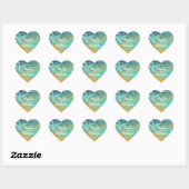 Sticker Cœur Enveloppe de mariage de plage | Turquoise bleu ora (Feuille)