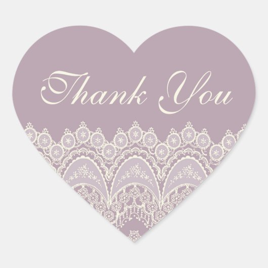 Sticker Cœur Enveloppe Mariage violet Merci (Devant)