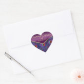 Sticker Cœur Enveloppe Plum violet Peacock Sceau (Enveloppe)
