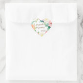 Sticker Cœur Enveloppe Sceau Simple Moderne Aquarelle Rose Flor (Sac)