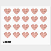 Sticker Cœur Éperche rose Gold Glam (Feuille)