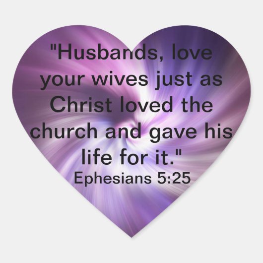 Sticker Cœur Éphésiens 5:25 (Devant)