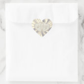Sticker Cœur Épouse et pièce blanche en satin | Coeurs doubles (Sac)
