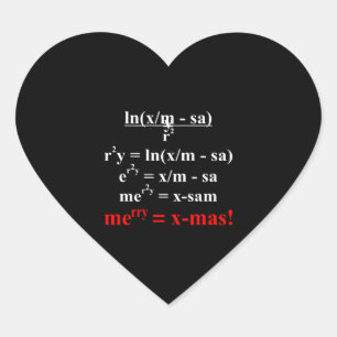 Sticker Cœur Équation mathématique Joyeux Noël