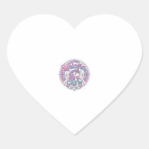 Sticker Cœur Équipage de licorne impression ludique à la demand