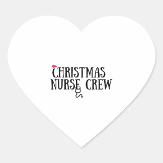 Sticker Cœur Équipage de l'infirmière de Noël 3