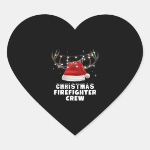 Sticker Cœur Équipage des pompiers de Noël