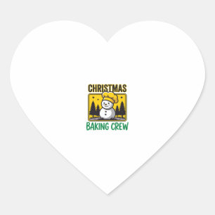 Sticker Cœur Équipe de boulangerie de Noël Bonhomme de neige dé