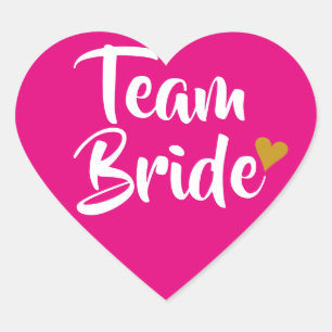 Sticker Cœur Équipe Mariée Cœur Doré
