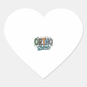 Sticker Cœur Équipe Ortho Vintage Équipe Dentaire Vector Design
