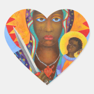 Sticker Cœur Erzulie Dantor Voodoo Déesse de l'Amour Religion H