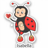 Sticker Coeur et coccinelle (Recto)